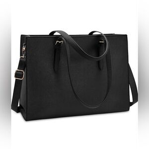 Laptop Tote Bag for Women Waterproof Lightweight Leather - 15.6 Inch Laptops